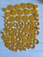 LEGO BRIGHT LIGHT ORANGE LOT 70 PCS 2X2 4X4 6X6 ROUND PLATE VARIETY