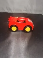Lego Duplo Red Racing Car Replacement Parts Blue White Stripes Yellow Wheels