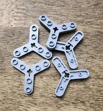 LEGO Light Bluish Gray Technic, Plate Rotor 3 Blade, Propeller. QTY 5. 32125