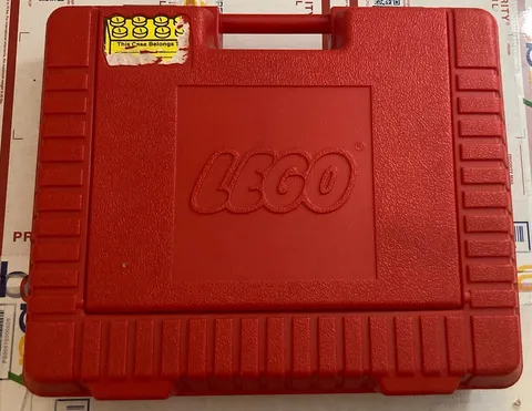 Vintage 1984 Red Interlego Hard Plastic LEGO Portable Carrying Storage Case Box