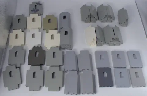 Vintage LEGO Lot of 34 Castle Walls Light Gray, Gray and White  Panel Walls