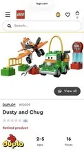 LEGO Duplo Disney Planes Dusty & Chugg 100% Complete Set plus two planes extra 