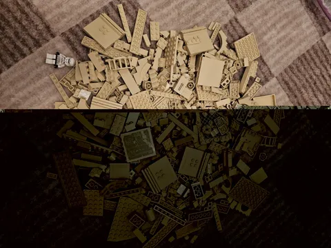 Gallon Size Bag of Bulk Tan Lego Pieces