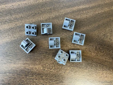 LEGO Parts: 10247 Lot of 8 Plate 2 x 2 with Pin Hole - Dark Bluish Gray
