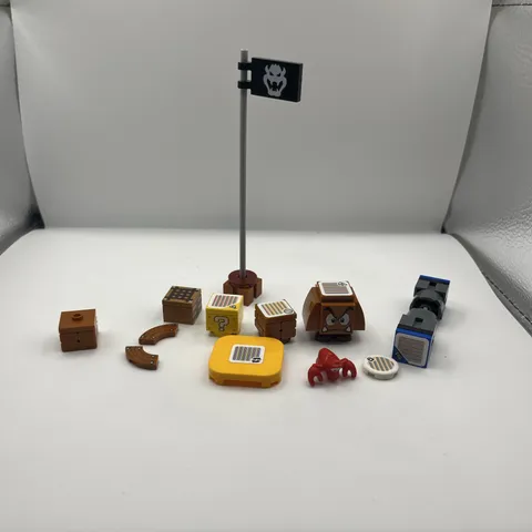 Super Mario Lego Replacement Parts Lot Goomba Flag Scanner Boxes Bundle