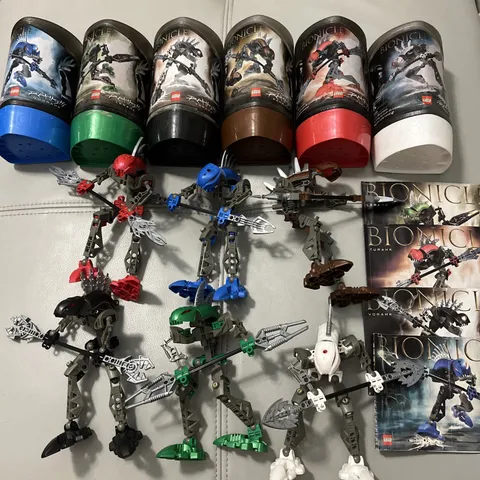 All 6 Lego Bionicle RAHKSHI (8587 ~ 8592) 100% Canisters Instructions Kraata A+