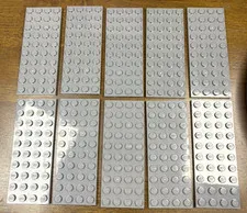 Lego Part 3030 Dark Bluish Gray Plate 4 x 10 Stud Baseplate Piece (Lot of 10)