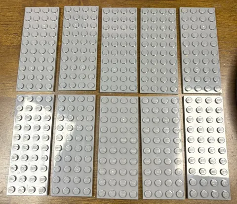 Lego Part 3030 Dark Bluish Gray Plate 4 x 10 Stud Baseplate Piece (Lot of 10)