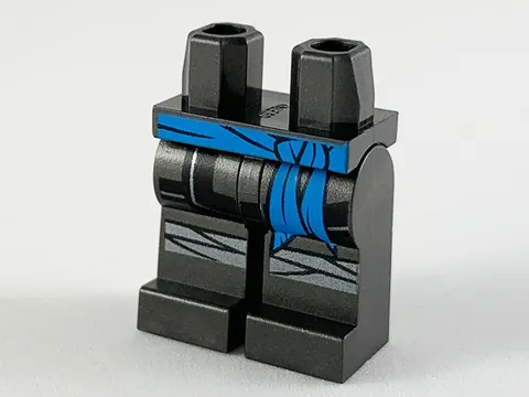 LEGO Hips and Legs with Dark Azure Sash, Black Tunic Hem inv.654