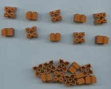LEGO x 20 Dark Orange Brick, Modified 2 x 2 with Channels and Axle Hole 90258