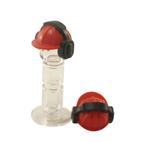 2 NEW LEGO Minifigure, Headgear Helmet ,Ear Protector / Headphones red