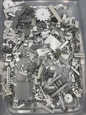 1 lb. Bulk Mixed Gray Legos - standard blocks and unique pieces (Lot BB)