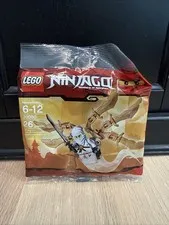 LEGO NINJAGO~26 PC WHITE NINJA ZANE~GOLDEN GLIDER~SPINJITZU~POLYBAG 30080~NIP