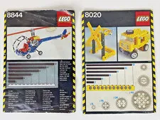 LOT 2 Vintage 1980s LEGO Instruction Manuals 8844 8020 Technic Gears Rare (A1)