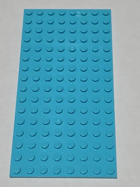 LEGO Plate Medium Azure ● 8 X 16 ● # 92438 ● QTY 1