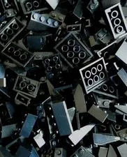 50 Black Lego Sloped & Reverse Bricks Roof Modular Castle Random Lot City Town