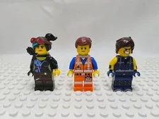 Three (3) Lego Minifigures Wildstyle, Rex, And Emmet