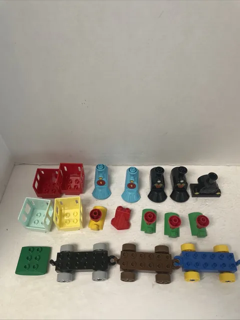 Lego Duplo Mixed Lot Cars Train Base Vehicle Toy Parts Mixed Colors Lot Of 18