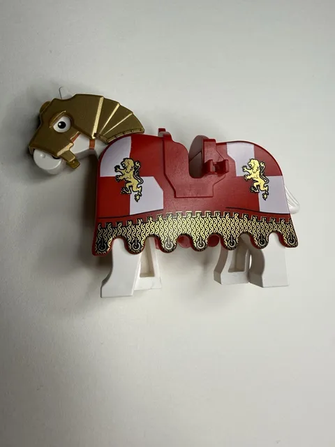Lego Castle Horse With Barding Red And Gold From Set 7946