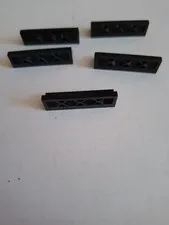 No 313.  5 x lego fence grilles 3633. 1x4x1. Black