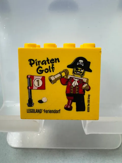 LEGO collector's brick special brick 2x4x3 yellow Legoland pirates golf 2018