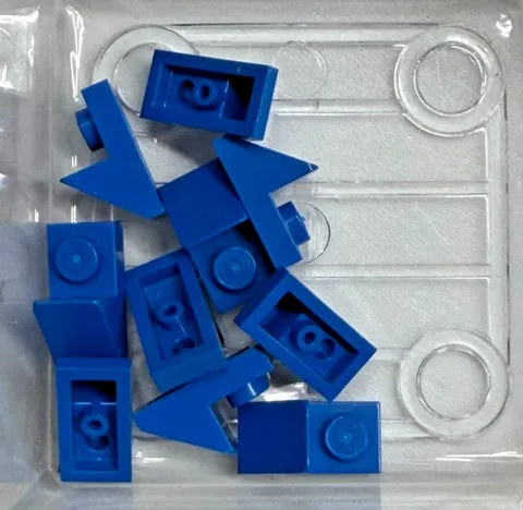 LEGO Slope 45 2 x 1 with 2/3 Cutout, 92946, Blue, QTY 10 Free Shipping