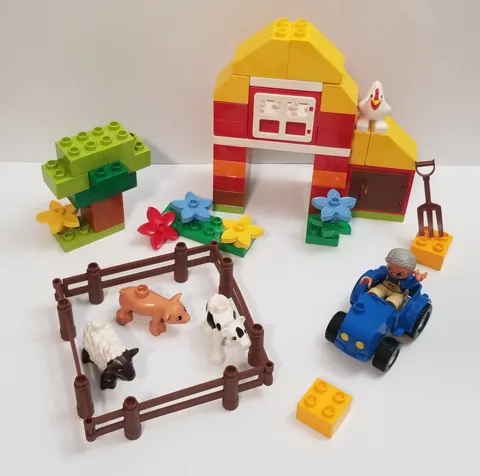 Lego Duplo My First Farm Set 6141 With Cow Pig Sheep Rooster Animal Figure Fence