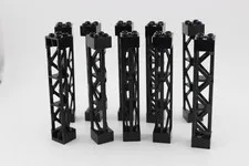 Lot of 10 LEGO 2x2x10 Girder Triangular Support Pillars 95347 Black