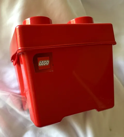 Lego Juniors Brick Shaped Cube Storage Container Red 2012 EMPTY About 7"