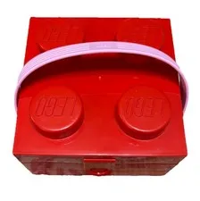 LEGO Red Brick Storage Lunch Box with Pink Handle Target Carry Case