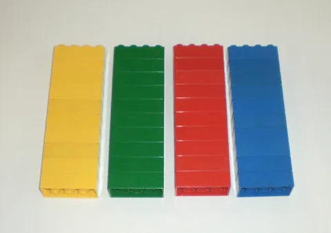 Lego DUPLO 2x4 Building Blocks - 40 Bricks Red ~ Green ~ Yellow ~ Blue