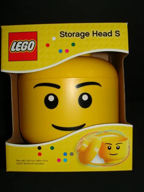 NEW LEGO Storage Head Small Boy Minifigure Yellow Tub 7.5"x 6" Classic NIP