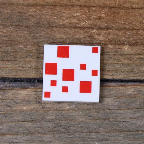 LEGO Minecraft White Tile 2 x 2 Red Squares Pattern Minecraft Cake 3068pb0991