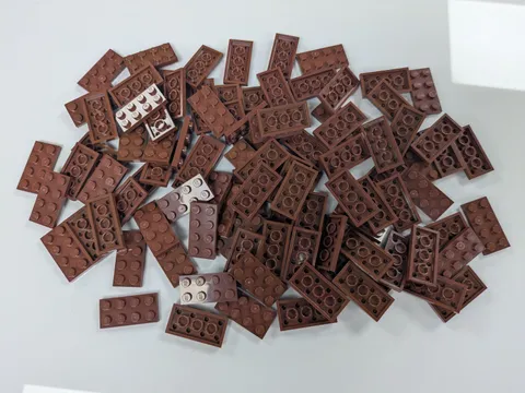 Lego Lot x100 New Reddish Brown Plate 2 x 4 # 3020