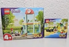 LEGO Friends Pet Clinic 41695 & Turtle Protection Vehicle 41697 Building Set Lot
