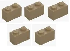 LEGO® 5x Stein 1x2 Beige Sand Yellow 3004 4521914 Baustein Basic Grundbaustein