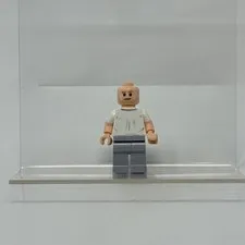 LEGO Minifigure Male Stubble Beard White T-Shirt Gray Legs Light Nougat Head