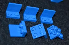6 ~ Blue 1x2 to 2x2 90 Degree Upward Bracket Plate Bricks ~ New Lego Parts ~