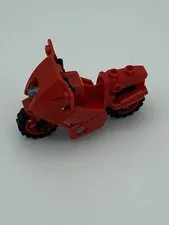 LEGO Red Motorcycle w/ Red Wheels, Minifigure Vehicle CITY Town