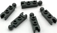Lego 5 New Dark Bluish Gray Plates Modified 1 x 2 with Tow Ball Parts