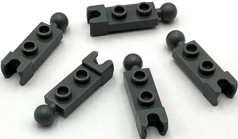 Lego 5 New Dark Bluish Gray Plates Modified 1 x 2 with Tow Ball Parts