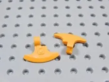 LEGO Lot of 2 Orange Axe Blade Weapon Minifig BU
