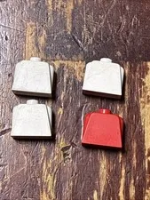 Lego Torso 1970s Armless - Vintage Lot of 4 Original (White & Red)