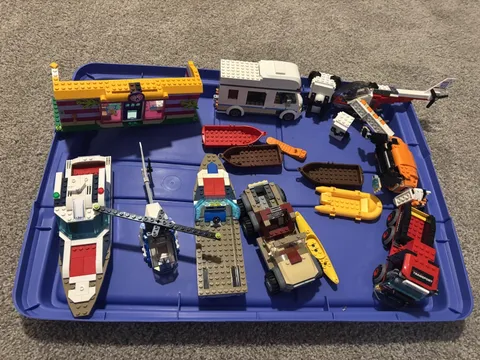 LEGO Lot: City & Friends Building Sets, Vehicles, Boats - Built, Used, No Box