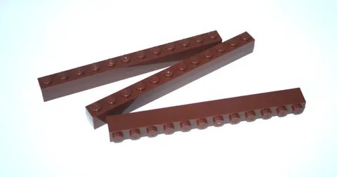 3x LEGO® Brick 1x12 6112 NEW (New) Brown Reddish Brown