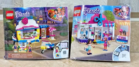 Lego Friends Lot:  41391 Heartlake City Hair Salon & 41366 Olivia's Cupcake Cafe