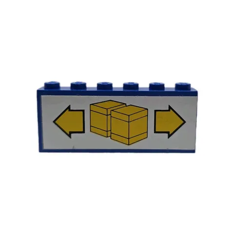 Lego Stickered Assembly 6x1x2 Boxes & Arrows Pattern (Sticker) 6377/6391 Vintage