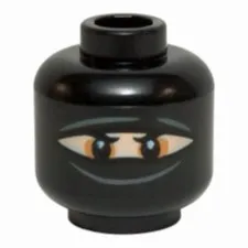 LEGO Minifigure, Head Balaclava with Eye Hole Narrow, Black Eyes