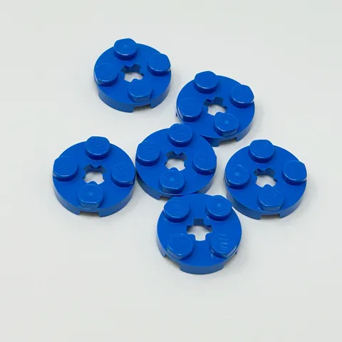 4032 LEGO Parts Plate Round 2x2 w/ Axle Hole X BLUE (6)