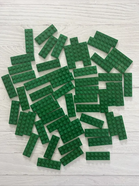 LEGO LOT GREEN 55 PCS 2X6 PLATE VARIETY BUILDING PIECES